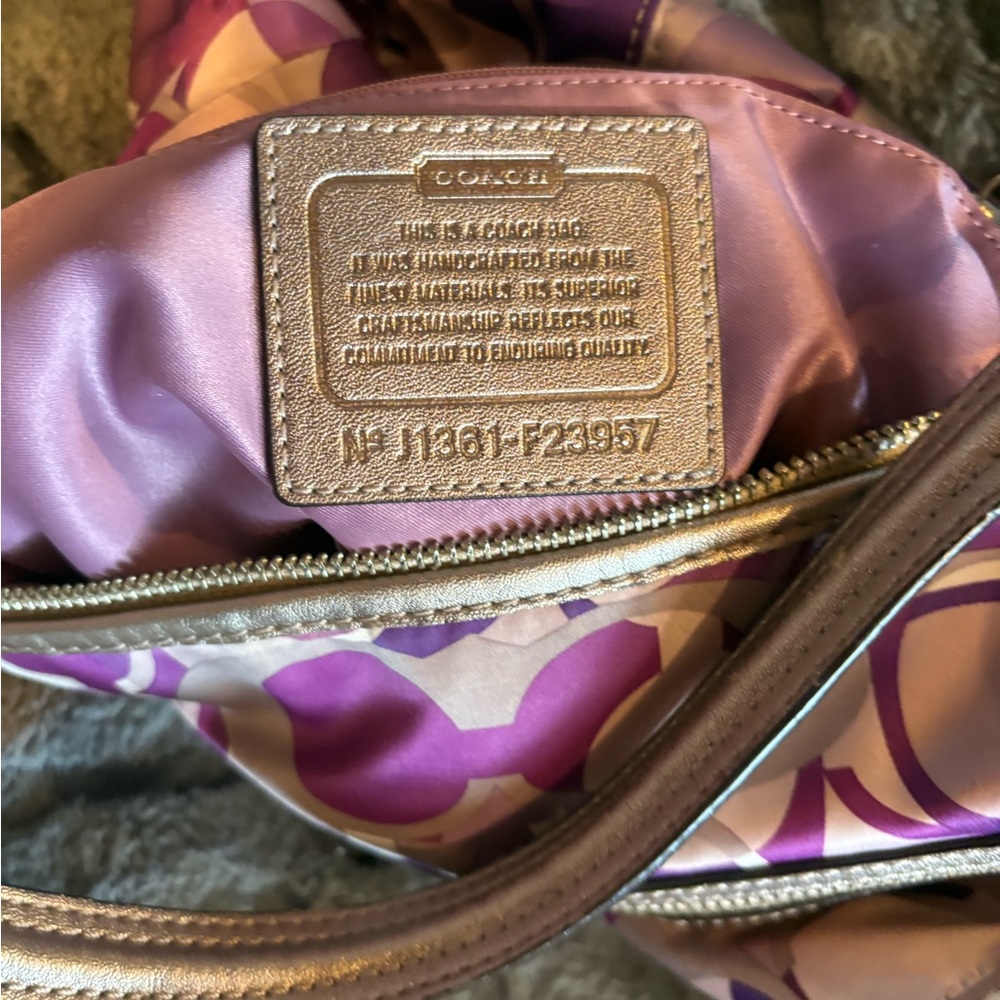 Coach Multicolor Shoulder Bag with Purple Accents - Picture 4 of 6
